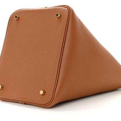 Hermes Taurillon Clemence Picotin Lock 22 MM Gold 10 of 12