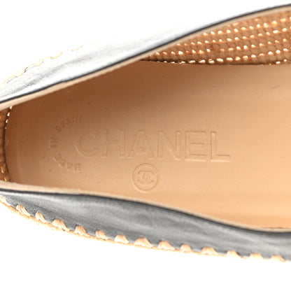 Chanel Lambskin Grosgrain CC Espadrilles 40 Black 7 of 10