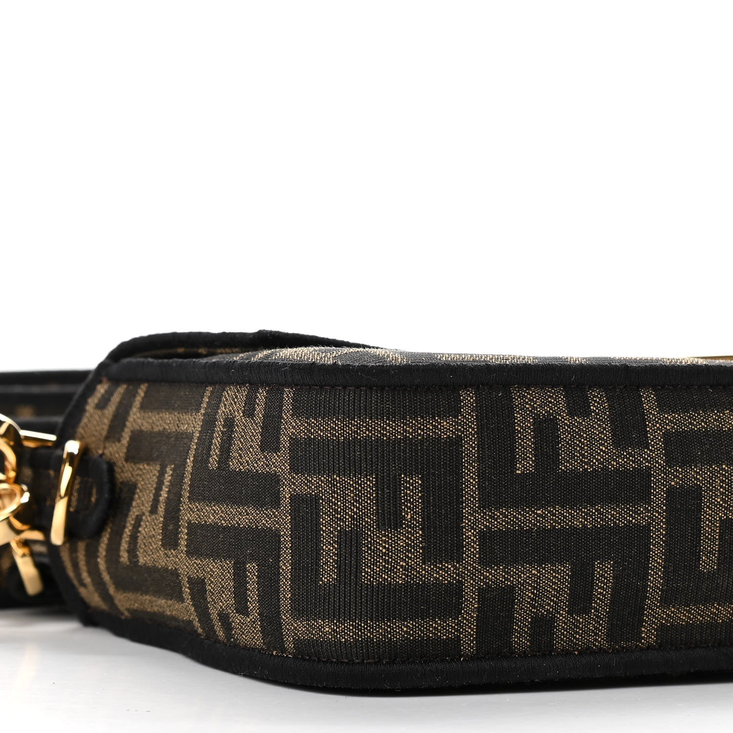 Fendi Fabric Jacquard FF 1974 Medium Baguette Tobacco Moro Black 7 of 8