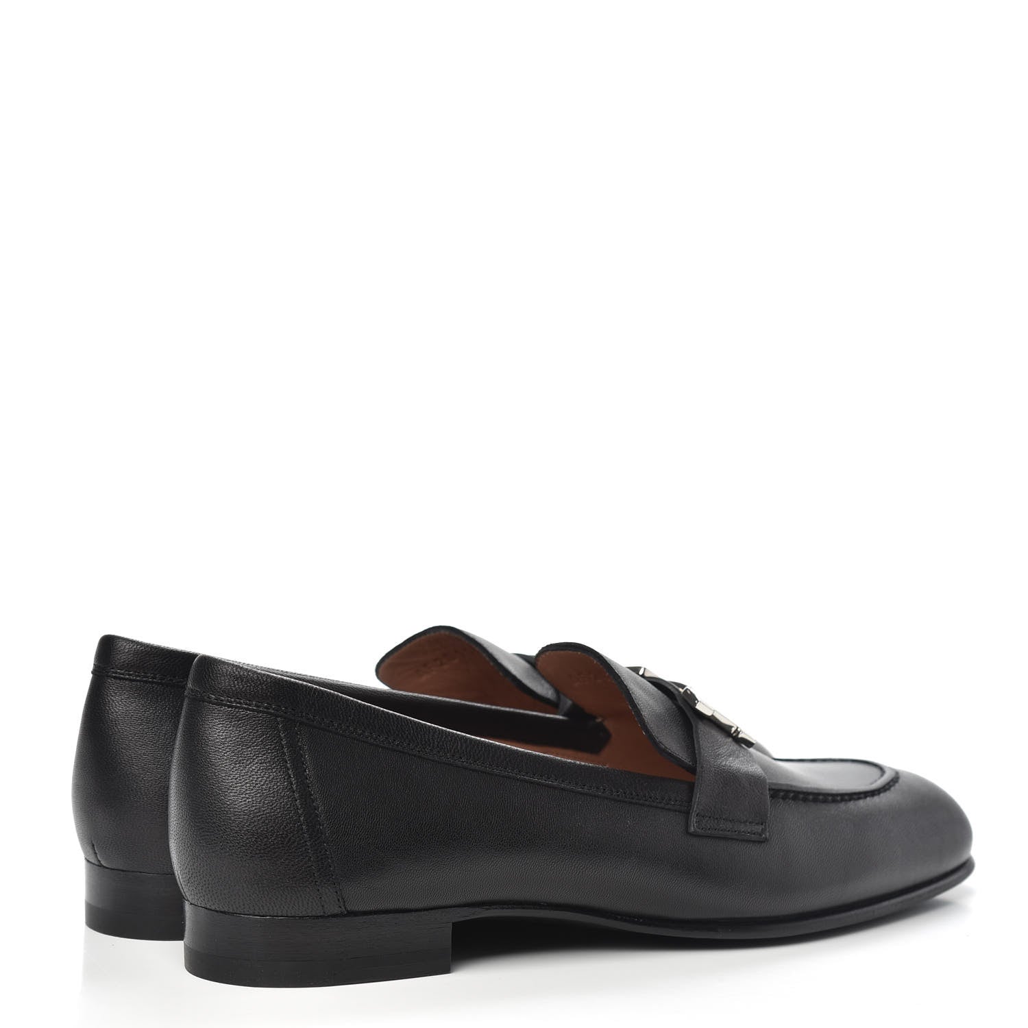 Hermes Goatskin Womens Paris Loafers Black 36.5 Black 4 of 9