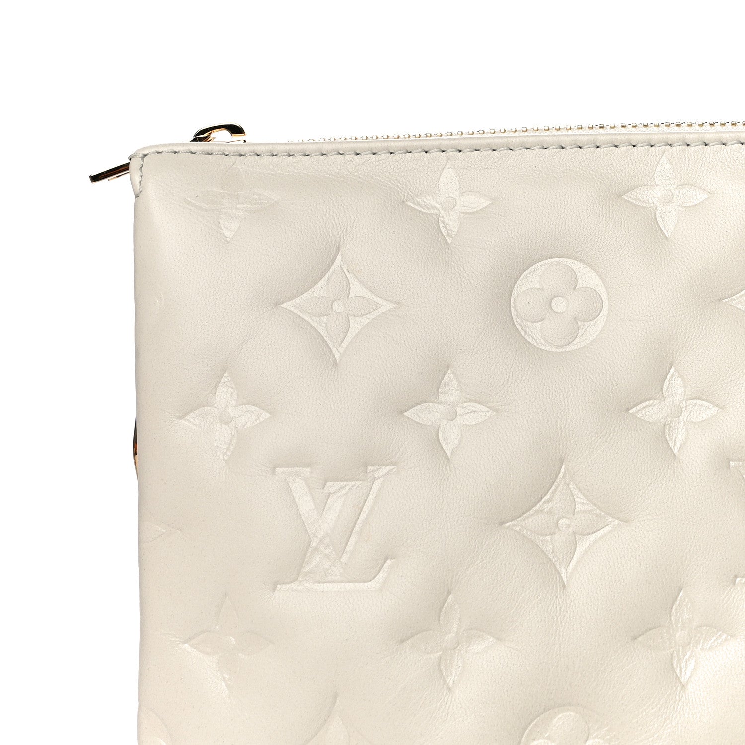 Louis Vuitton Lambskin Embossed Monogram Coussin PM Beige Cream 13 of 17