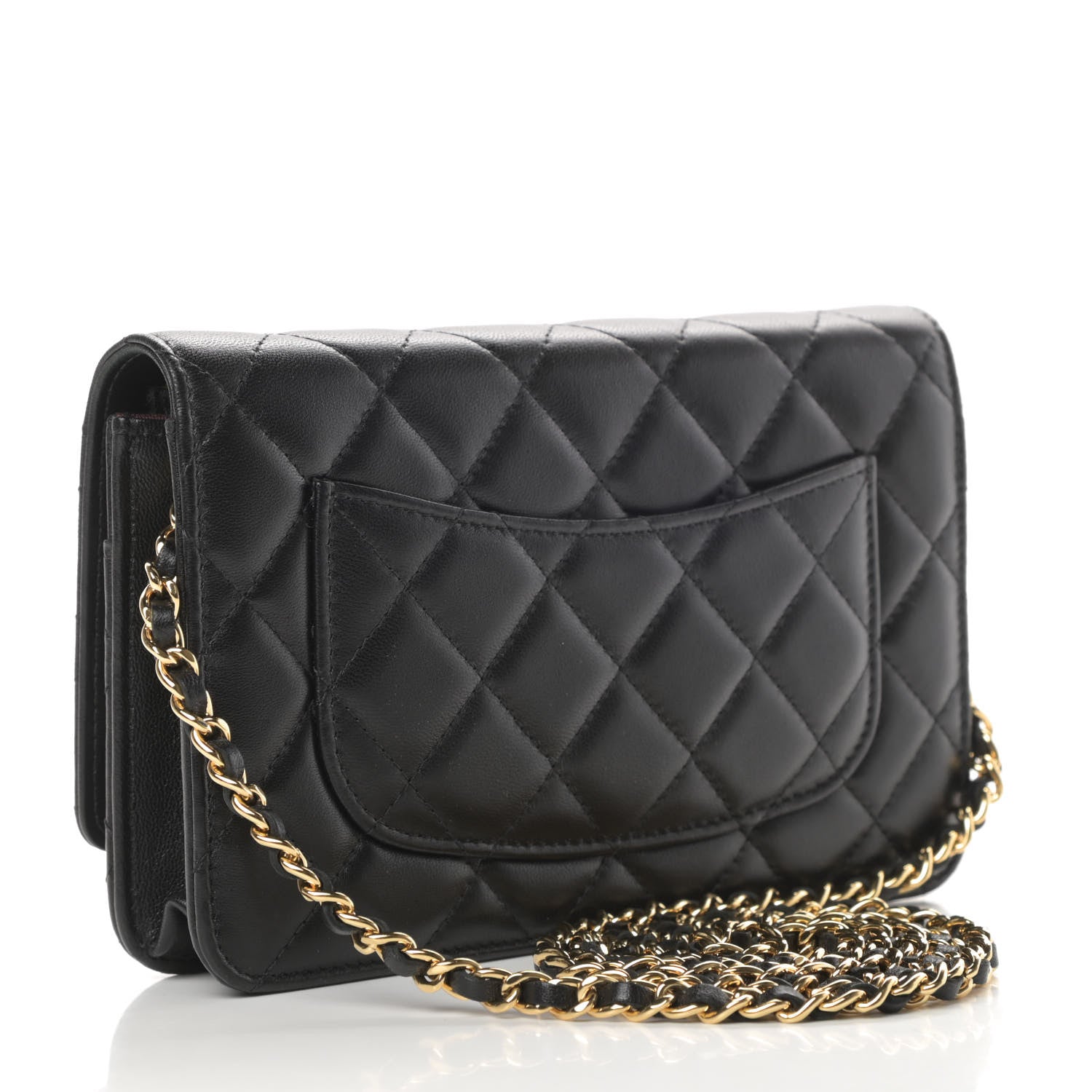 Chanel Lambskin Quilted Wallet On Chain WOC Black 3 of 14