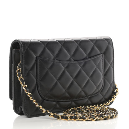 Chanel Lambskin Quilted Wallet On Chain WOC Black 3 of 14