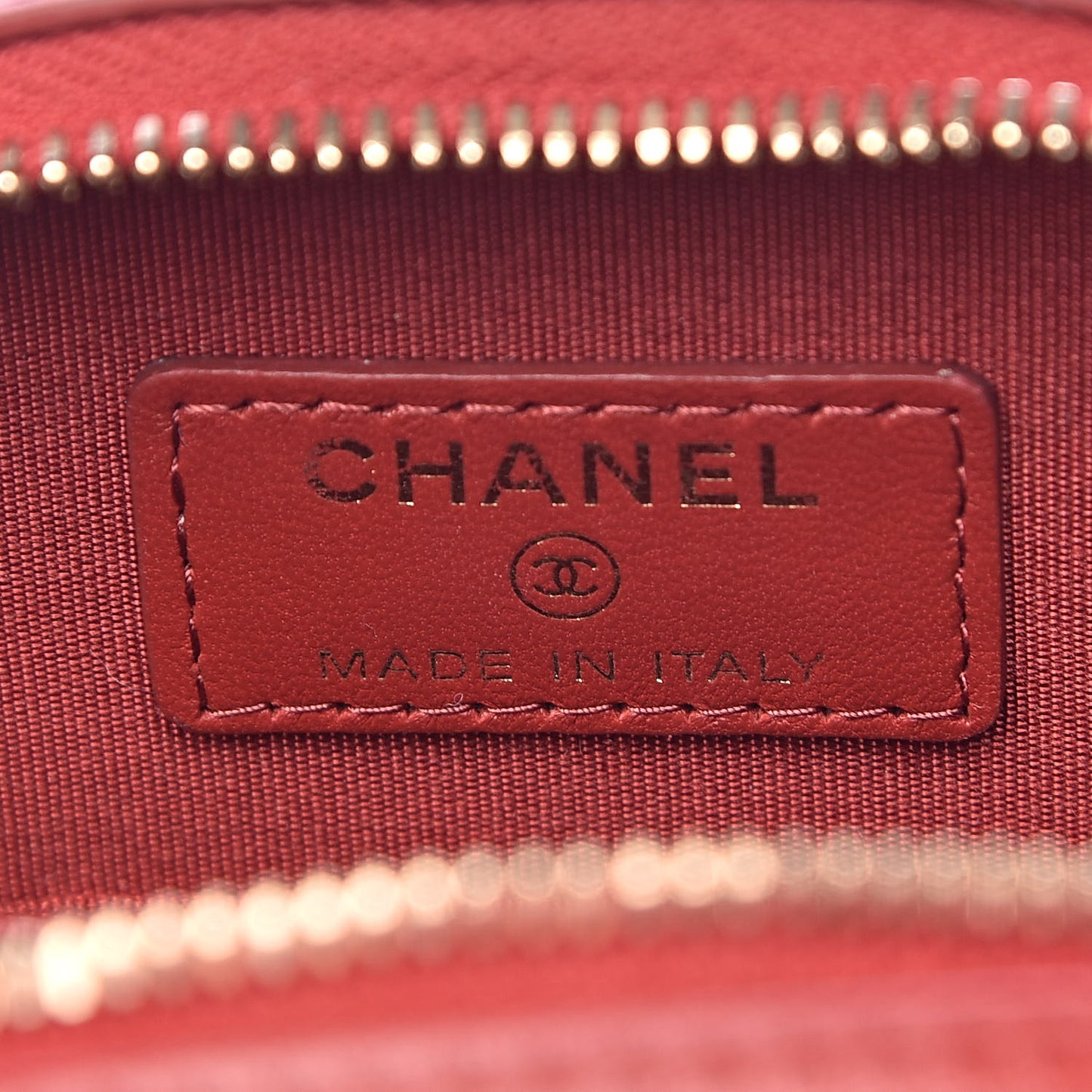 Lambskin Quilted Zip Phone Case Red