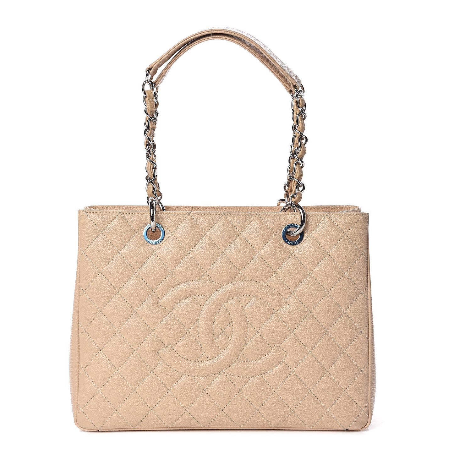 Caviar Quilted Grand Shopping Tote GST Beige Clair
