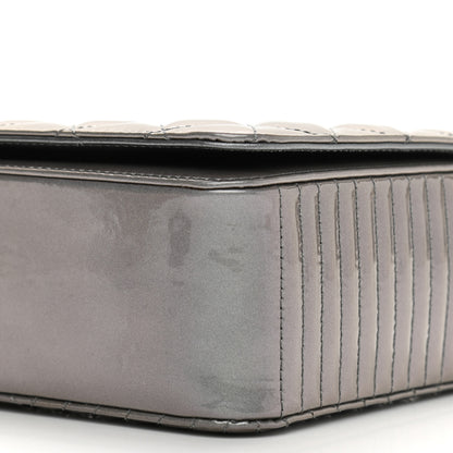 Chanel Metallic Patent Quilted Medium Coco Boy Flap Dark Silver 10 of 11