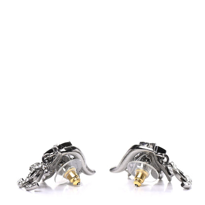 Chanel Crystal CC Star Earrings Silver 3 of 5