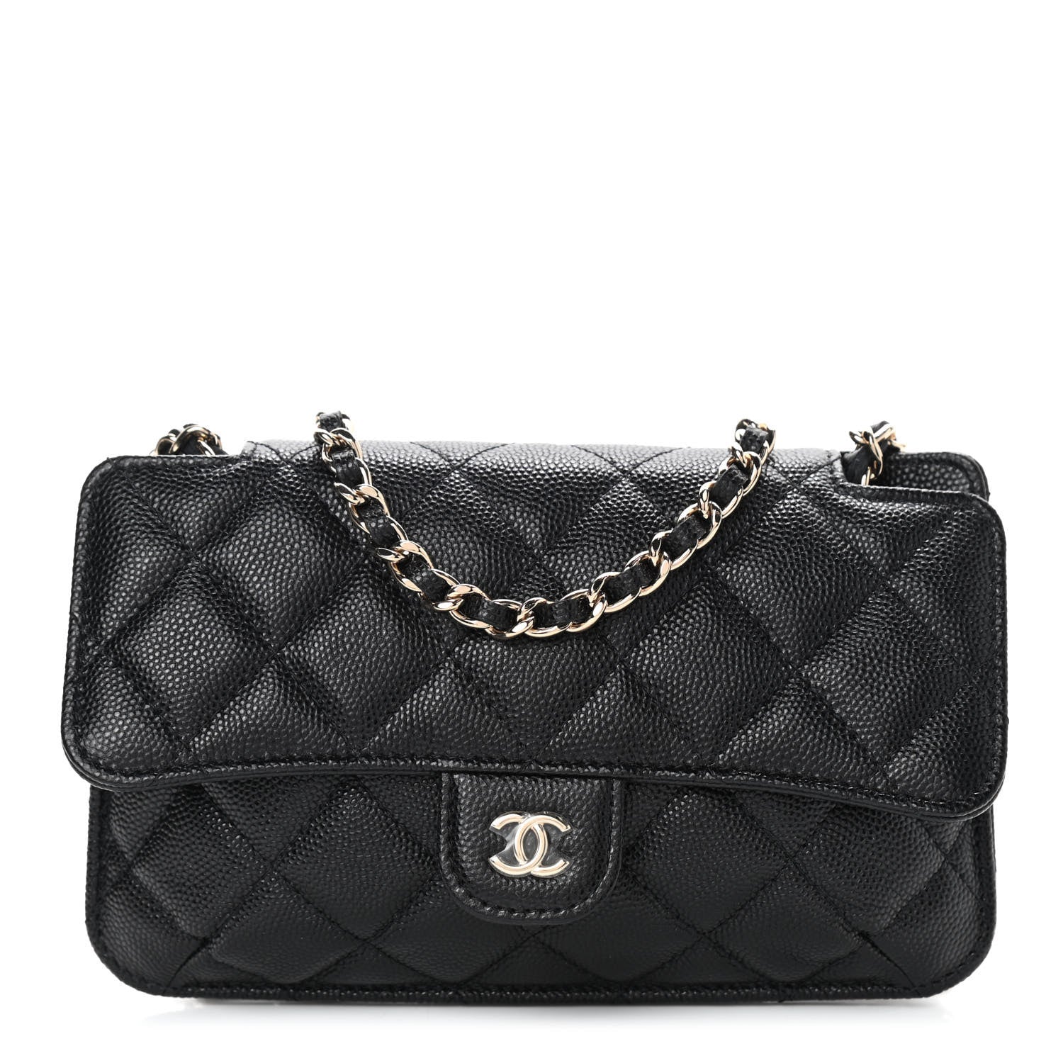 Chanel Caviar Fabric Quilted Foldable Tote With Chain Black Multicolor 1 of 11