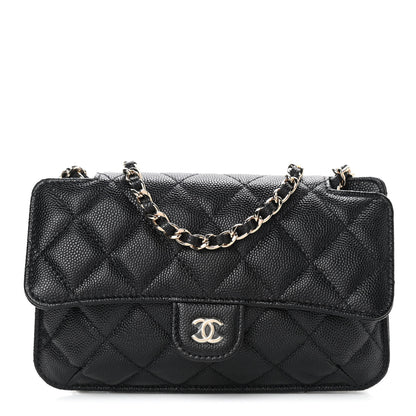 Chanel Caviar Fabric Quilted Foldable Tote With Chain Black Multicolor 1 of 11