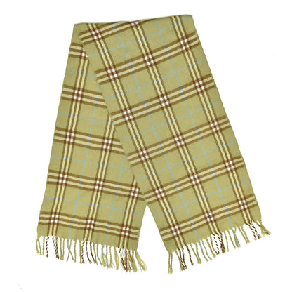 Burberry Cashmere Check Fringe Scarf Green 3 of 4