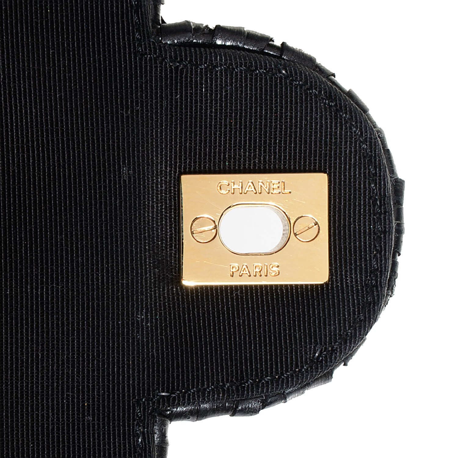 Chanel Lacquered Woven Straw Jumbo Single Flap Black 7 of 8