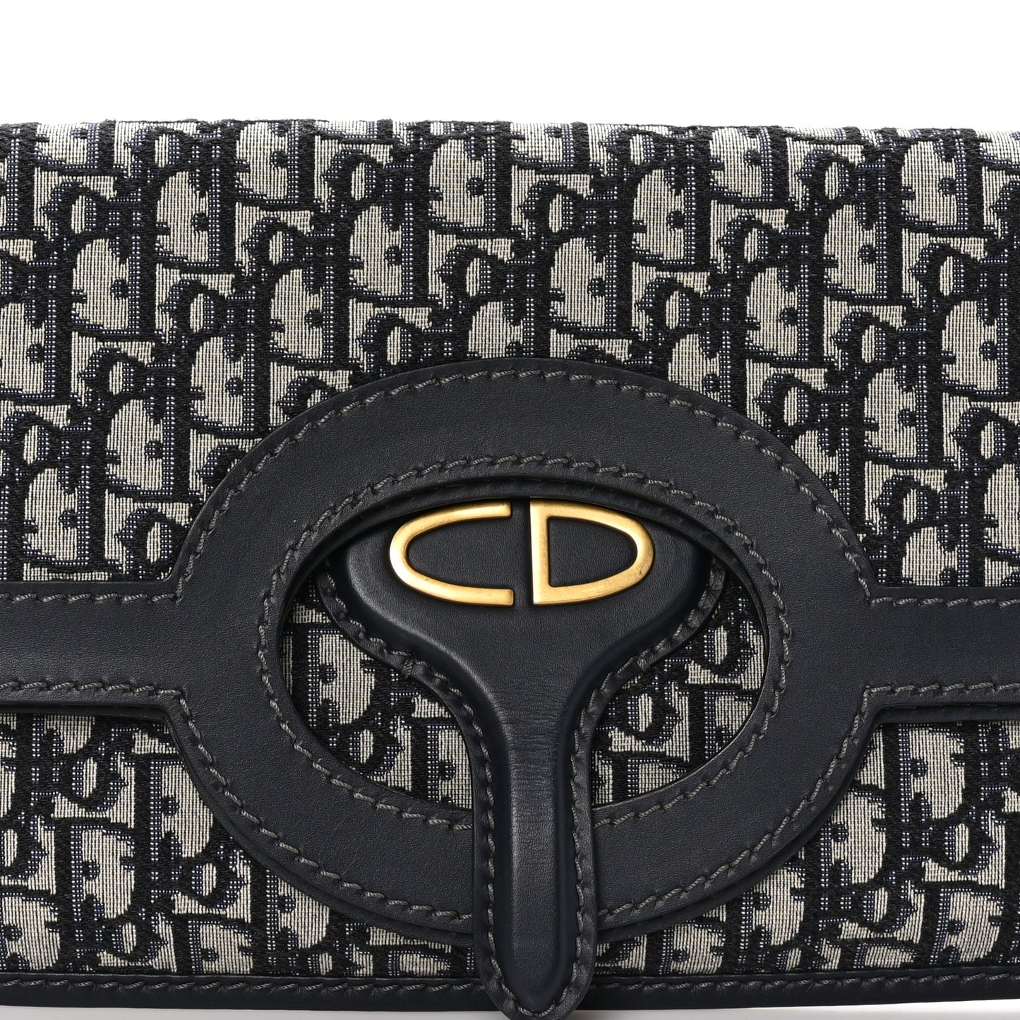 Oblique Fold Over Clutch Blue