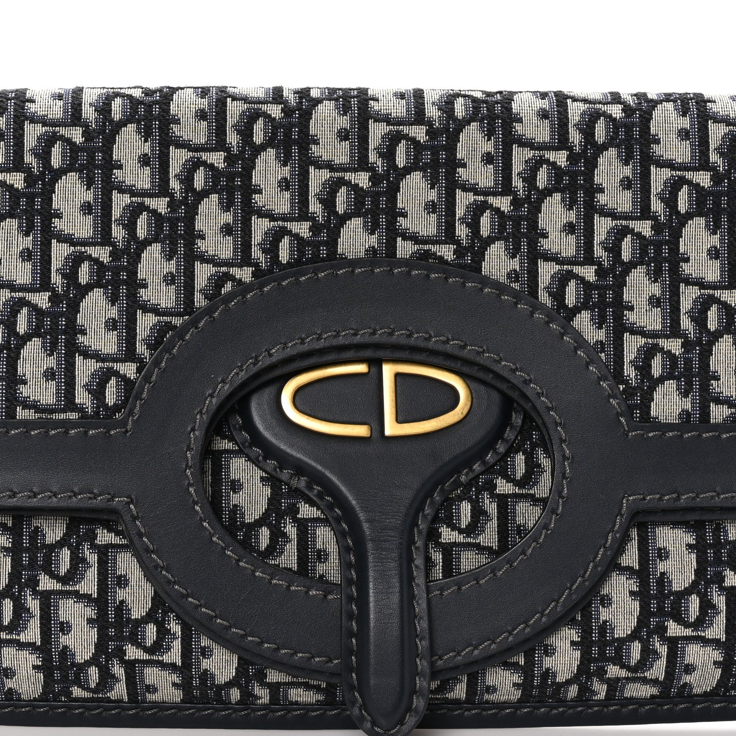 Christian Dior Oblique Fold Over Clutch Blue 7 of 8
