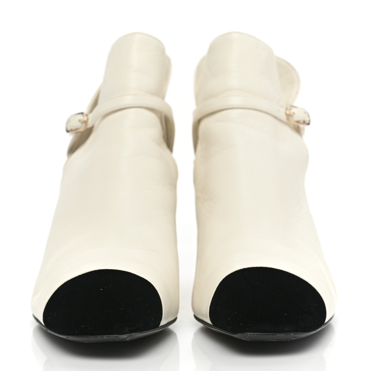 Lambskin Velvet Cap Toe Short Ankle Boots 37 White
