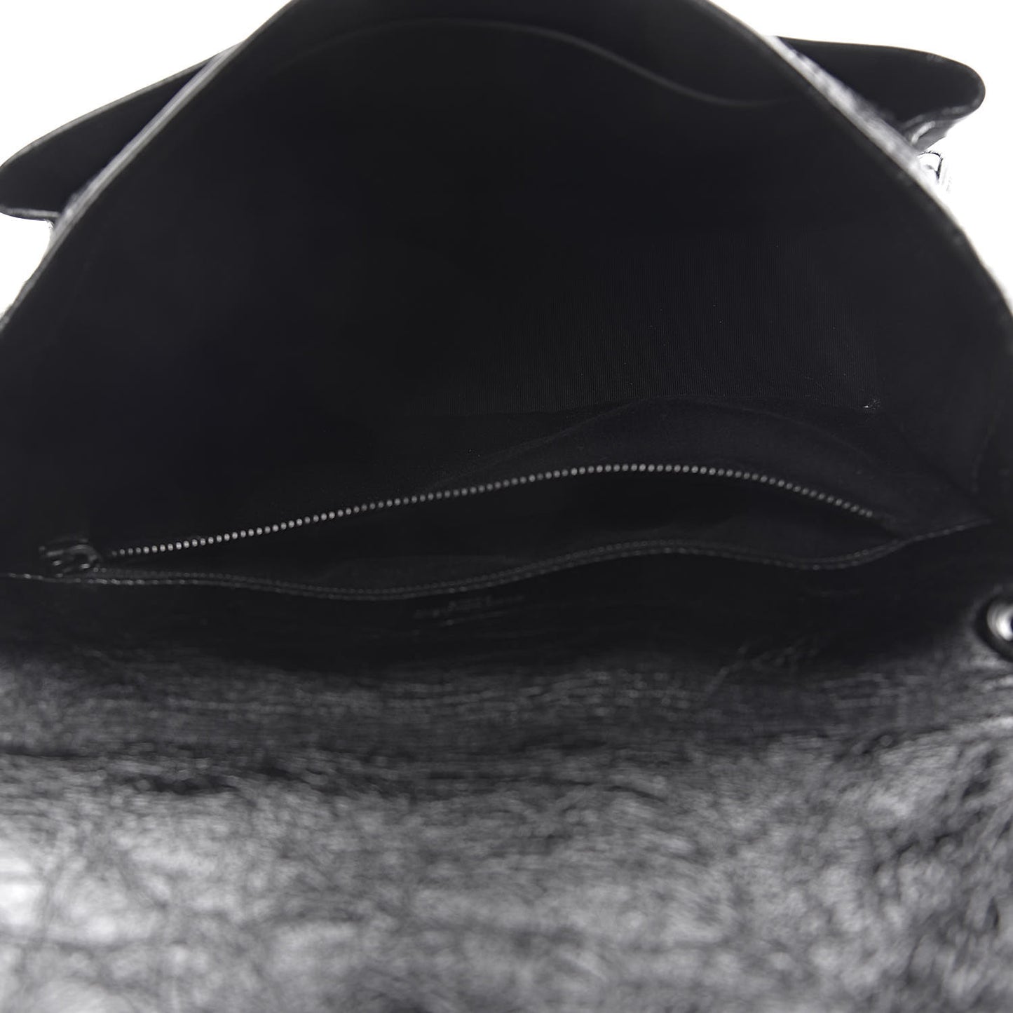 Crinkled Calfskin Matelasse Monogram Medium Niki Chain Satchel Black