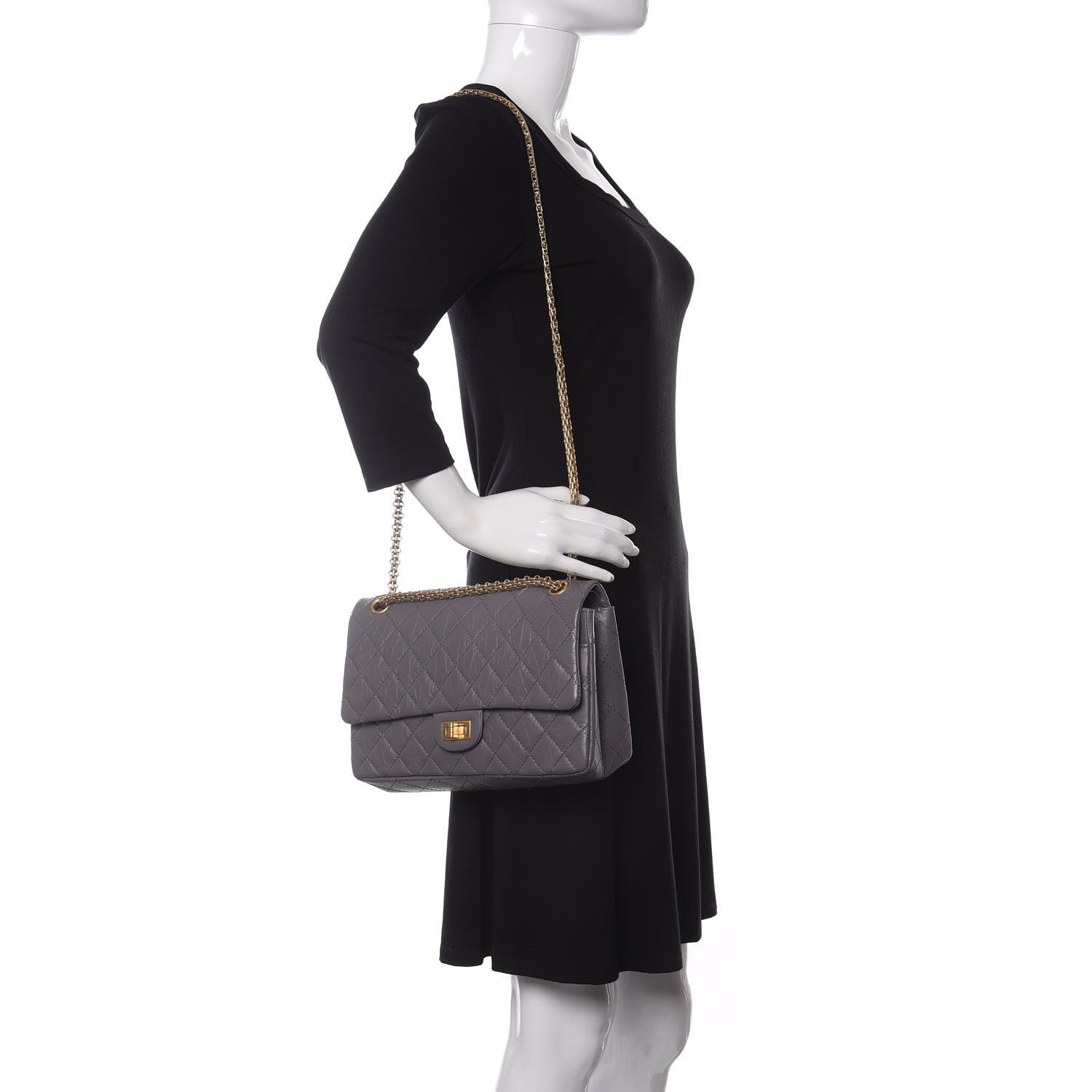 Chanel Aged Calfskin Quilted 2.55 Reissue 226 Flap Grey 2 of 18