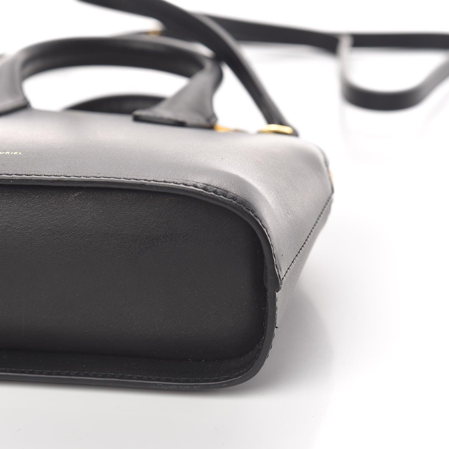 Mansur Gavriel Vegetable Tanned Calfskin Mini Round Top Handle Bag Black Flamma 11 of 11