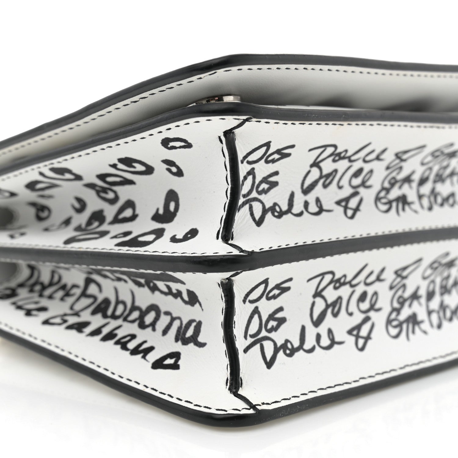 Dolce & Gabbana Calfskin DG Graffiti Print 3.5 Crossbody White 8 of 11
