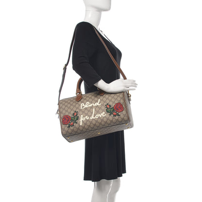 Gucci GG Supreme Monogram Blind for Love Embroidered Medium Boston Beige Tuscany 2 of 10