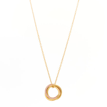 Cartier 18K Pink Gold Pink Sapphire Trinity Pendant Necklace 1 of 7