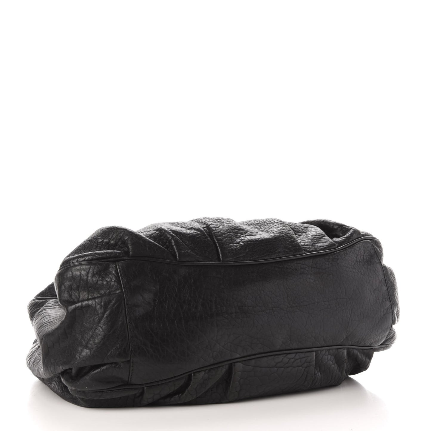 Crinkled Lambskin Mia Tote Black