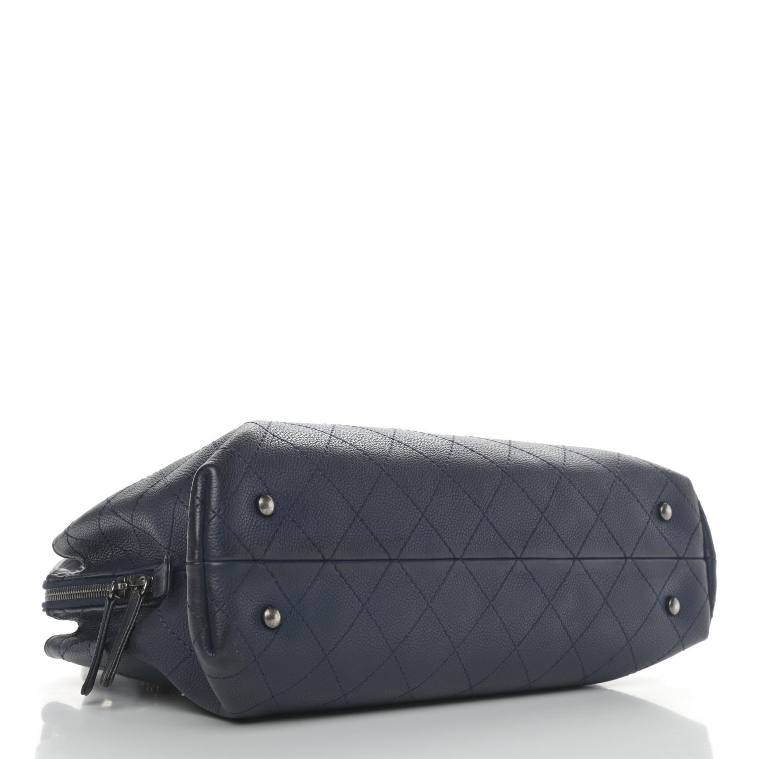 Chanel Grained Vegetal Calfskin Small Urban Shopping Tote Navy 3 of 4