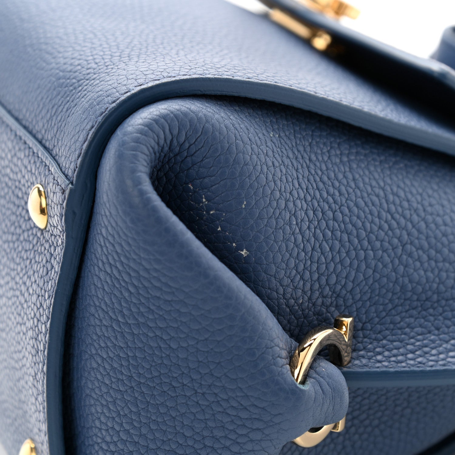 Salvatore Ferragamo Grained Calfskin Sofia Satchel Blue 13 of 13