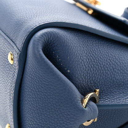 Salvatore Ferragamo Grained Calfskin Sofia Satchel Blue 13 of 13