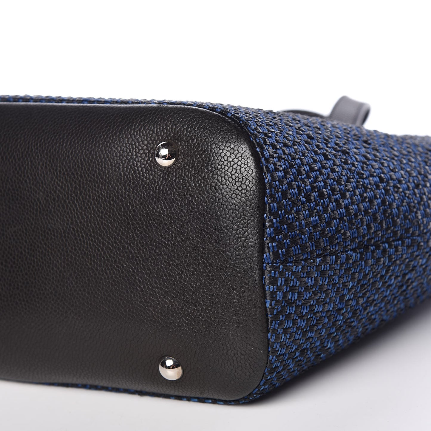 Woven Straw Tote Blue