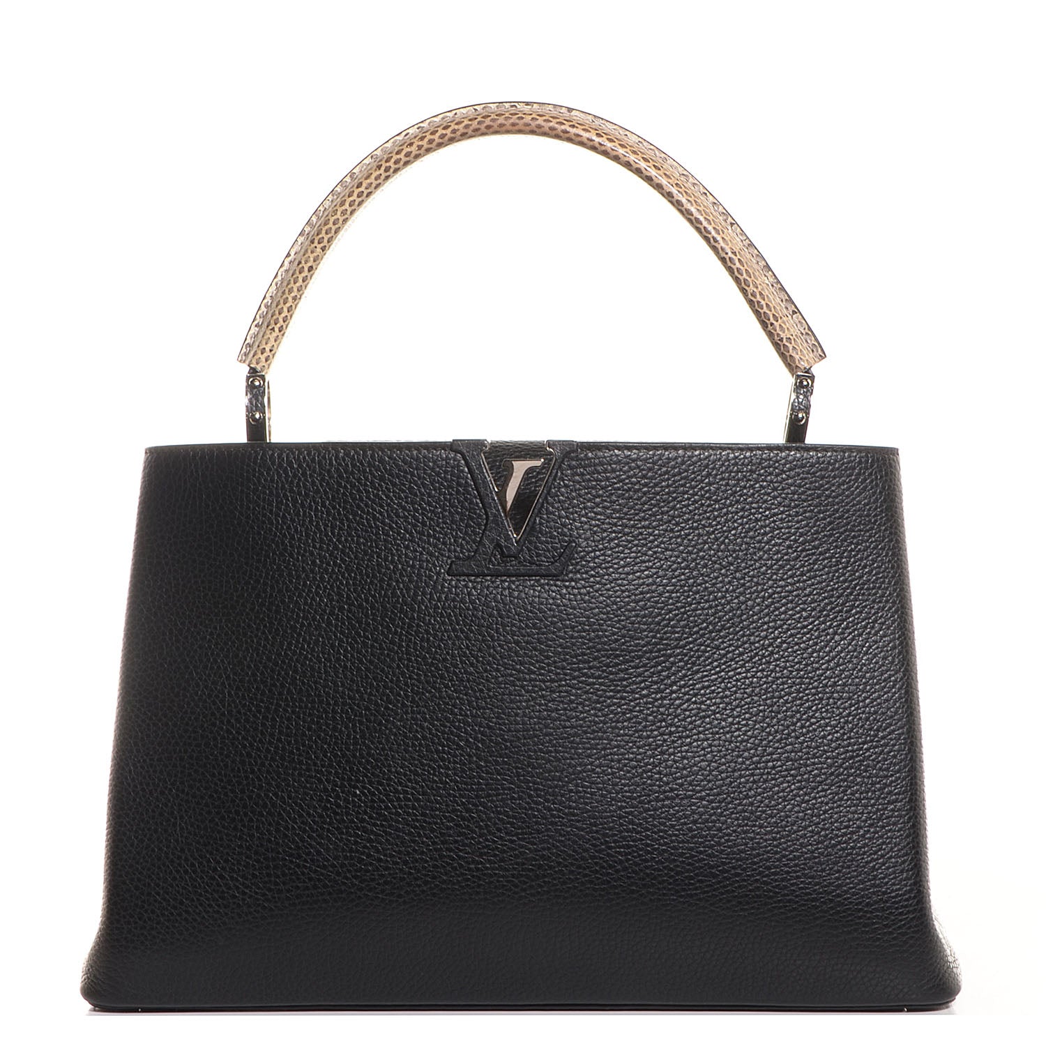 Louis Vuitton Taurillon Watersnake Capucines MM Black 1 of 8