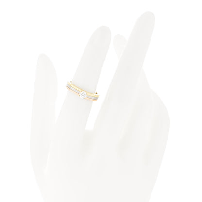 Cartier 18K Pink Yellow White Gold Diamond .23ct Solitaire Trinity Engagement Ring 49 4.75 2 of 5