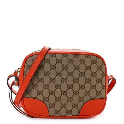 Gucci Monogram Dollar Calfskin Mini Bree Messenger Bag Beige Ebony Sun Orange 1 of 8