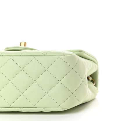 Chanel Lambskin Quilted Mini Pearl Crush Flap Light Green 9 of 9