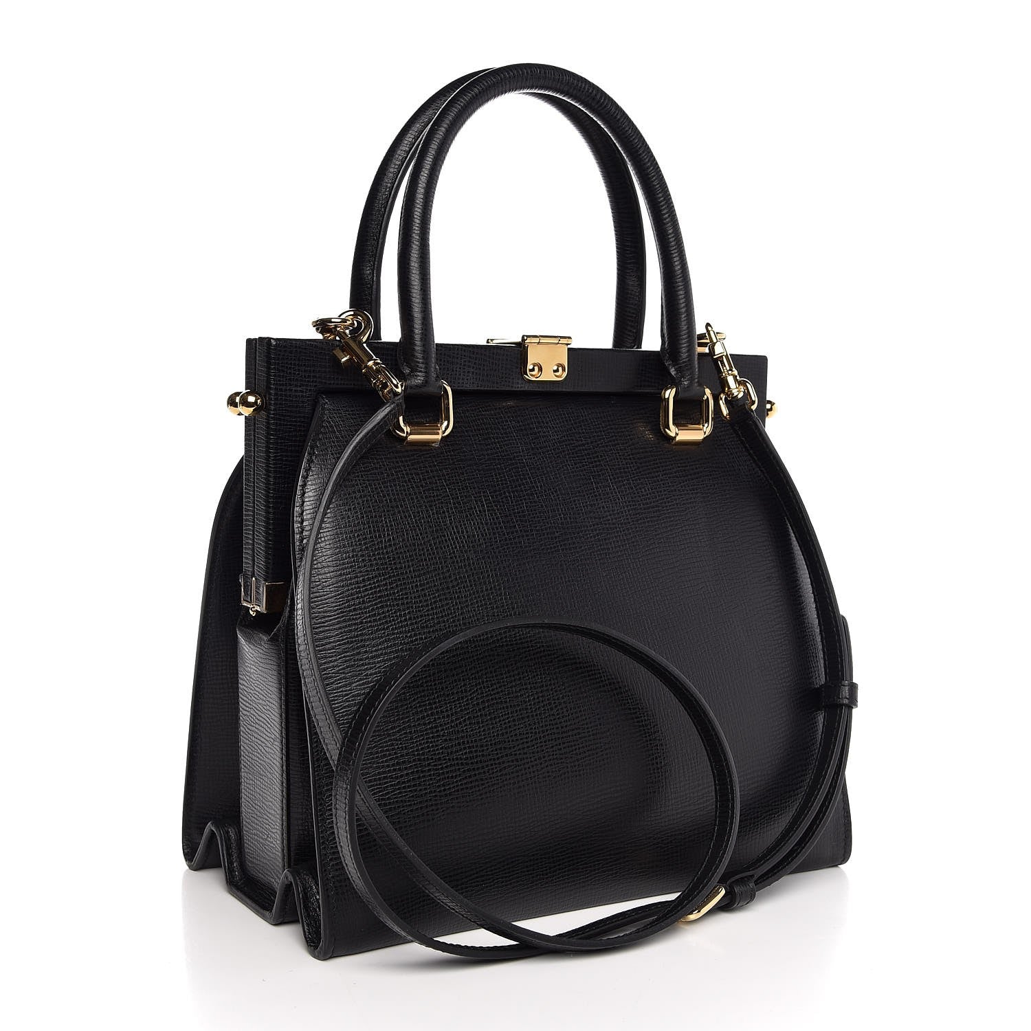Dolce & Gabbana Dauphine Embroidered Studded Mini Palmellato Black 3 of 11