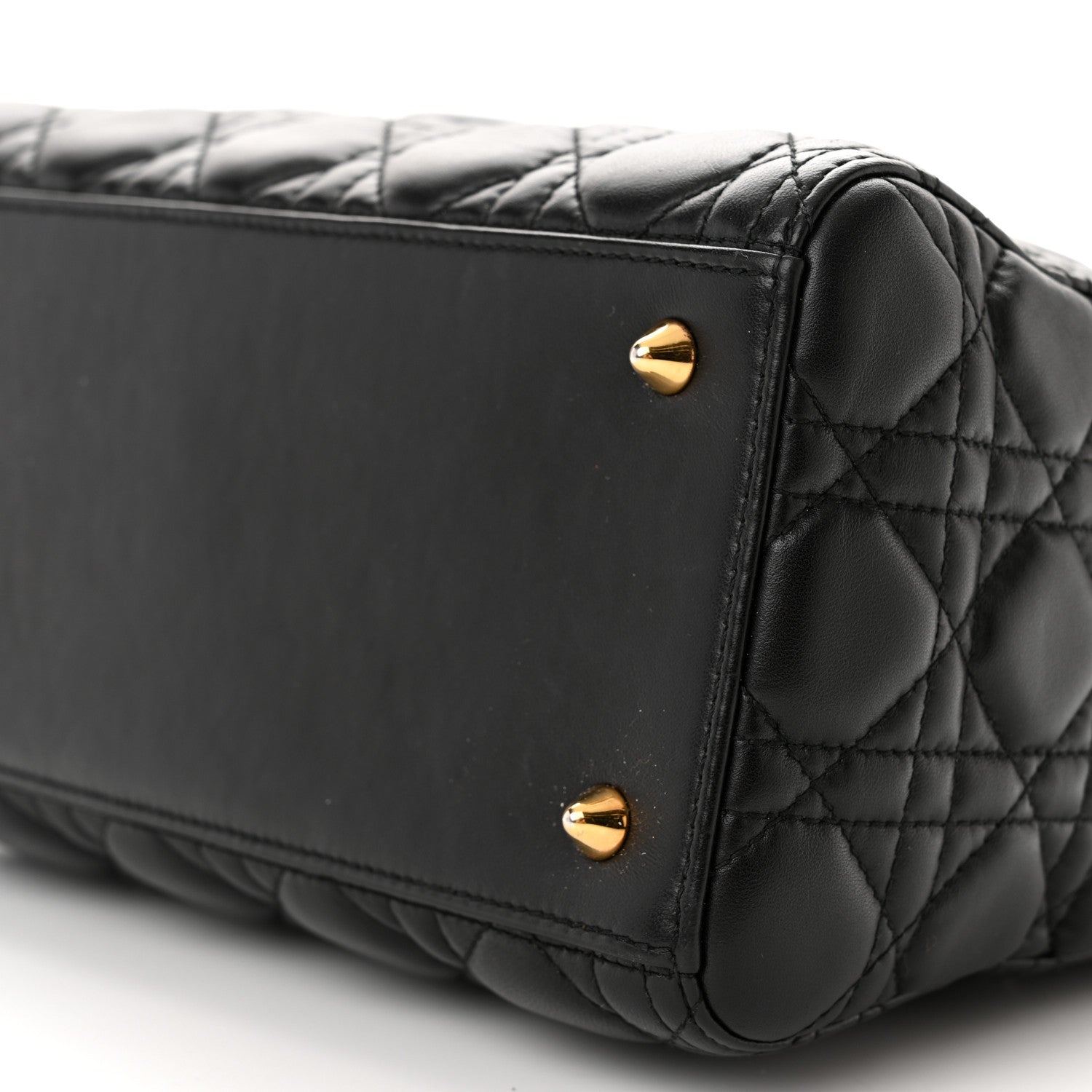 Christian Dior Lambskin Cannage Medium Lady Dior Black 10 of 11