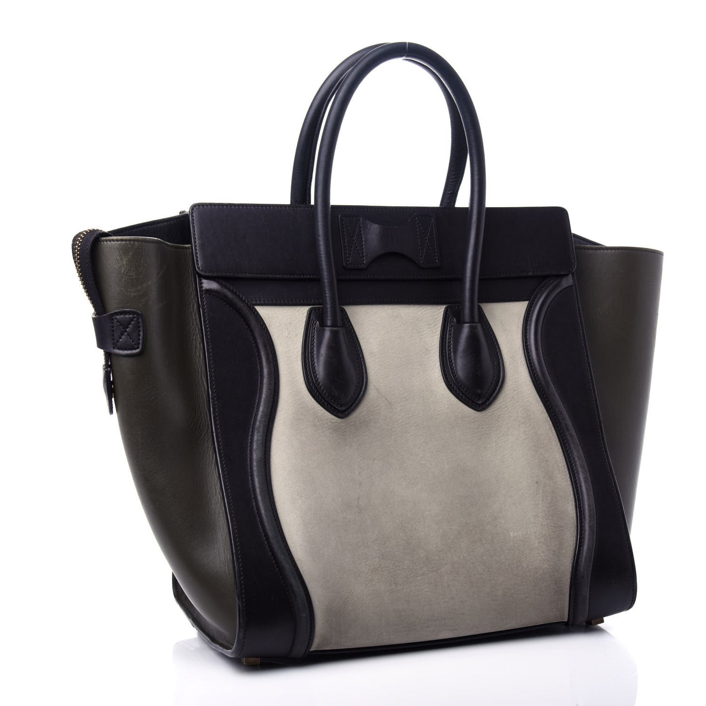 Nubuck Smooth Calfskin Mini Tri-Color Luggage Olive