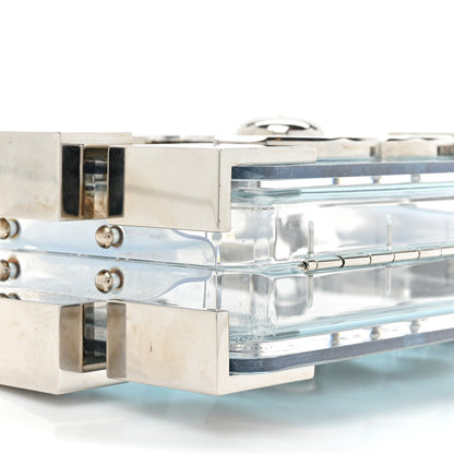 Chanel Plexiglass Boy Brick Lego Clutch Blue Silver 7 of 13