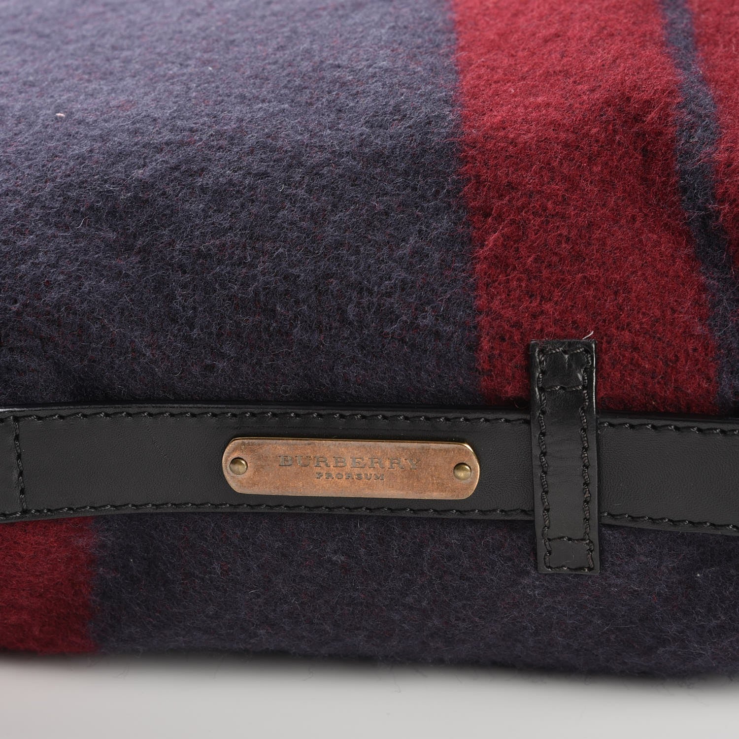 Burberry Prorsum Wool Geometric Small Saint Ives Russet Red Navy 10 of 10