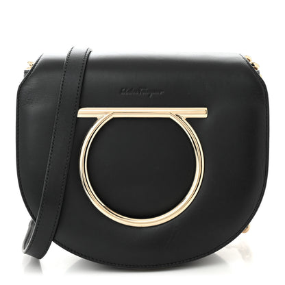 Salvatore Ferragamo Calfskin Small Vela Flap Bag Black 1 of 10