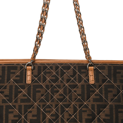 Fendi Zucca Quilted Chain Roll Tote Tobacco 7 of 17