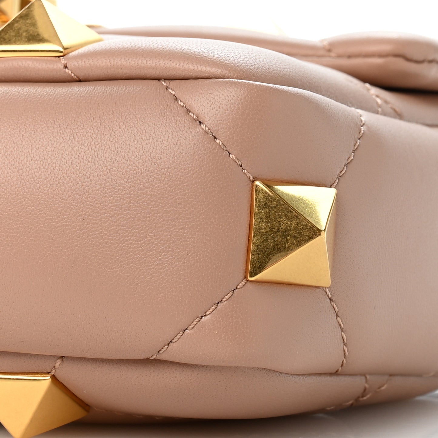 Nappa Small Roman Stud Shoulder Bag Rose Cannelle