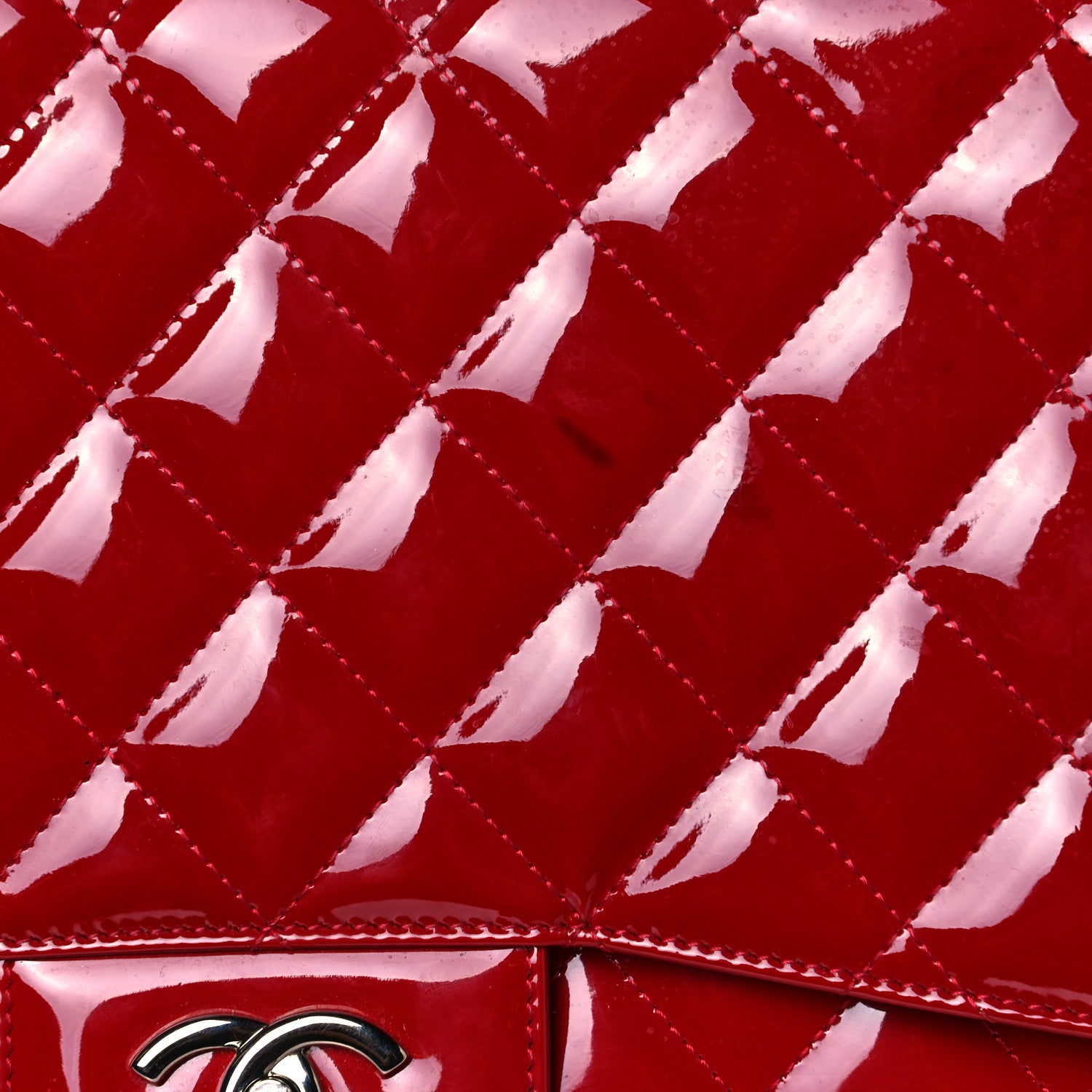 Chanel Patent Jumbo Single Flap Red 12 of 16