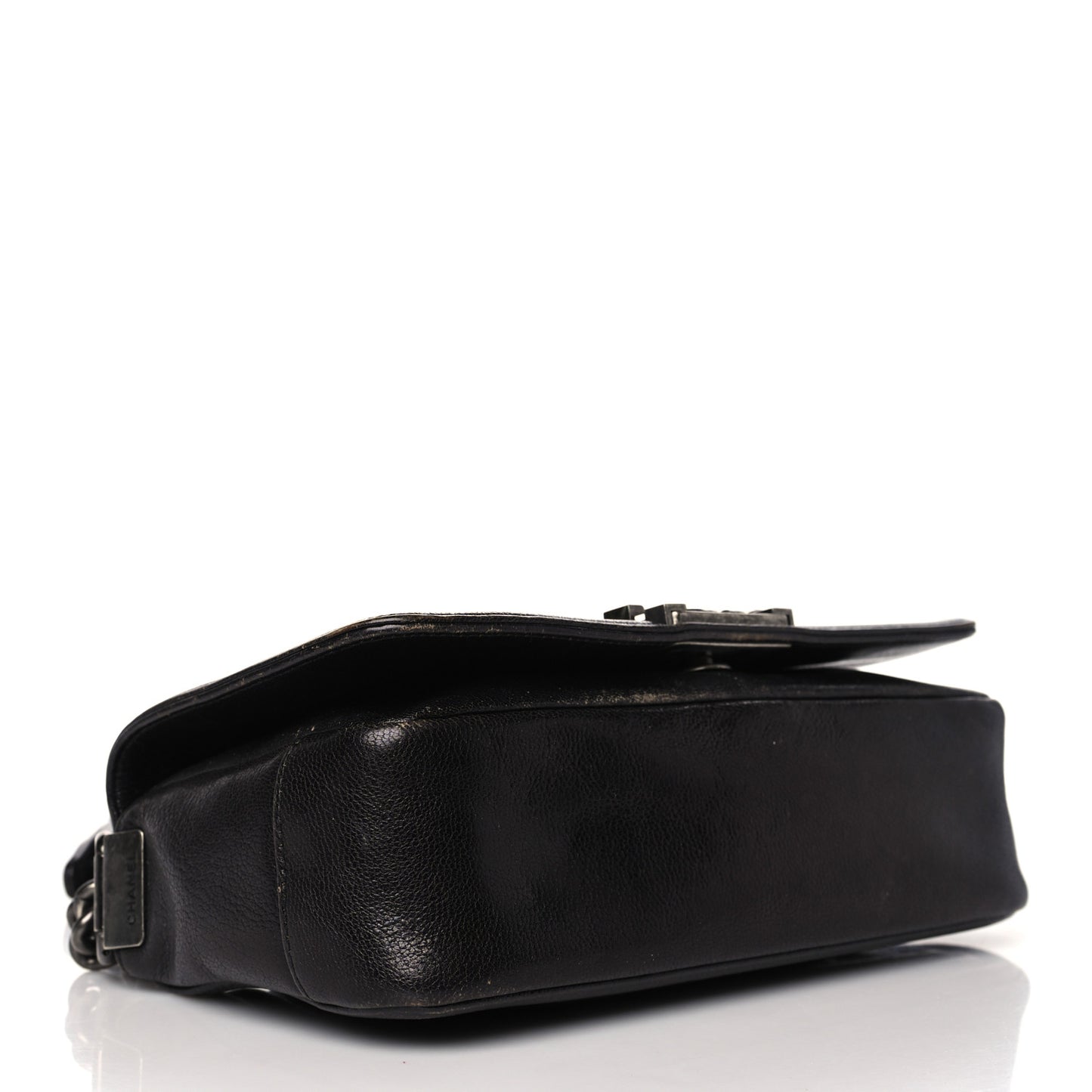 Goatskin Ombre Faded Quilted Small Boy Flap Black Grey