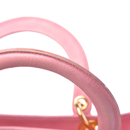 Christian Dior Grained Calfskin Cannage Medium Lady Dior Pink 11 of 22