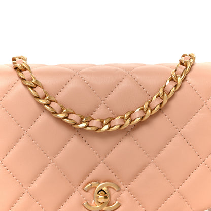 Chanel Calfskin Quilted Coco Mail Clutch With Chain Light Pink 8 of 11