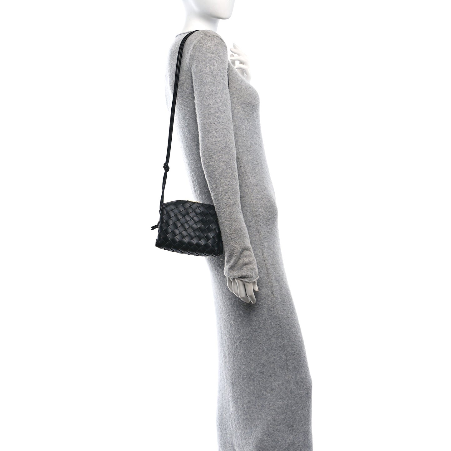Nappa Intrecciato Mini Loop Camera Bag Black