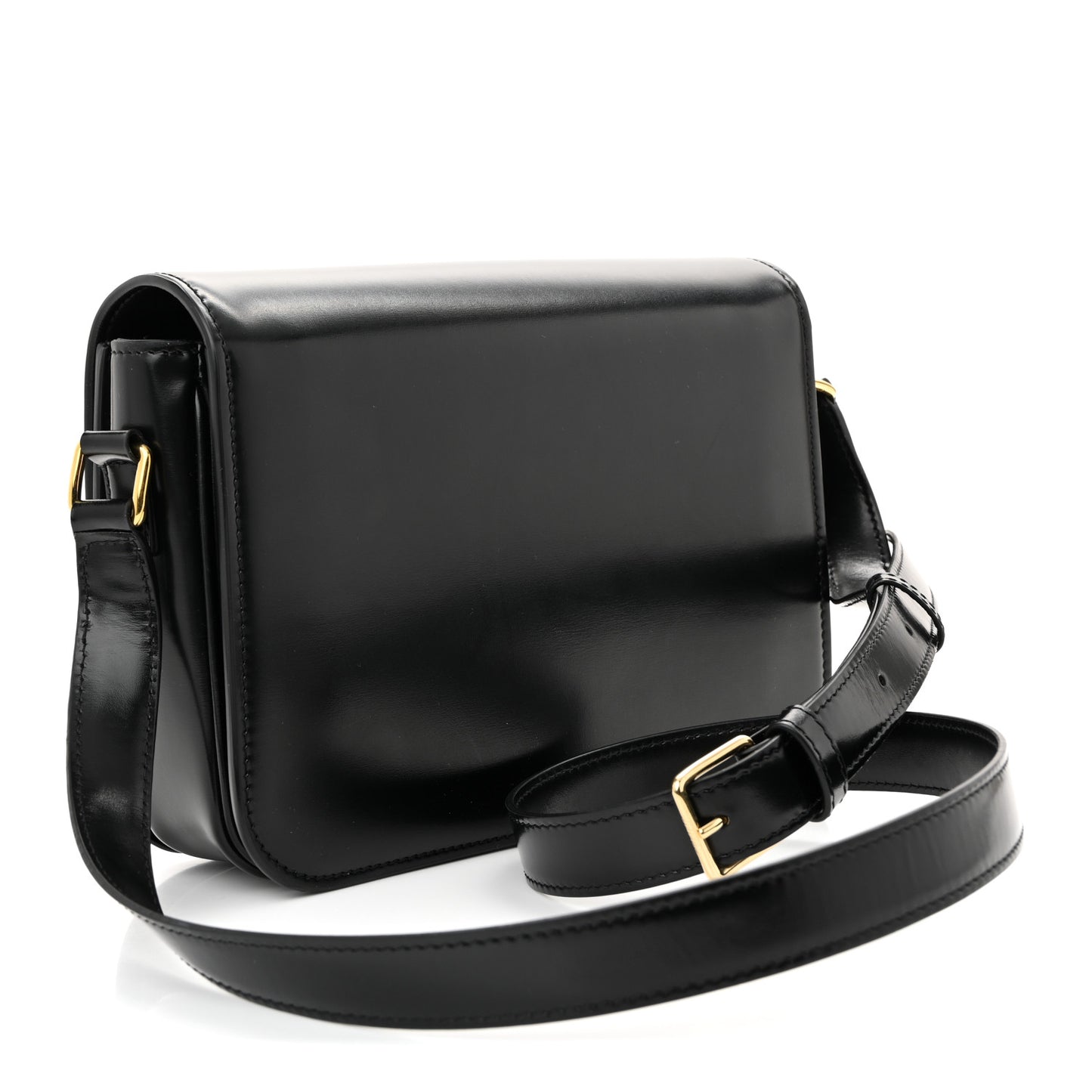 Shiny Calfskin Medium Triomphe Black