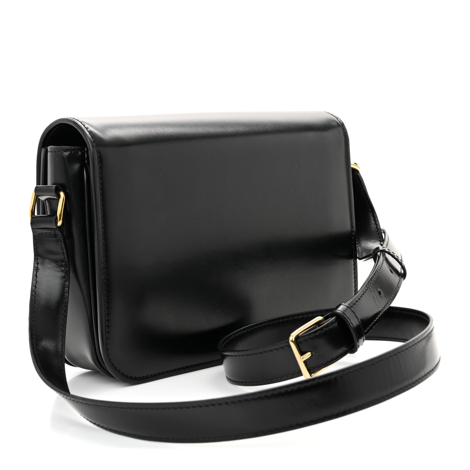 Celine Shiny Calfskin Medium Triomphe Black 3 of 10