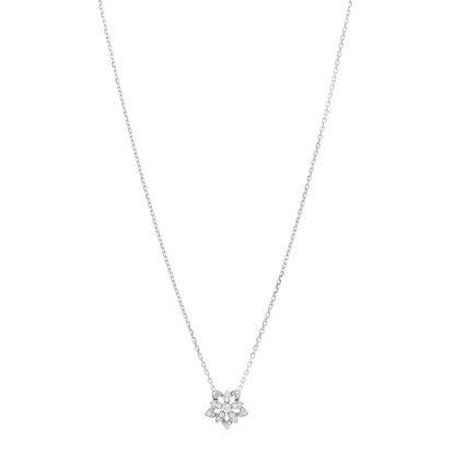 Van Cleef & Arpels 18K White Gold Diamond Mini Lotus Pendant Necklace 1 of 6