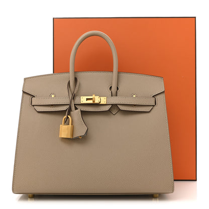 Hermes Epsom Horseshoe Birkin Sellier 25 Trench Bleu Pale 13 of 13